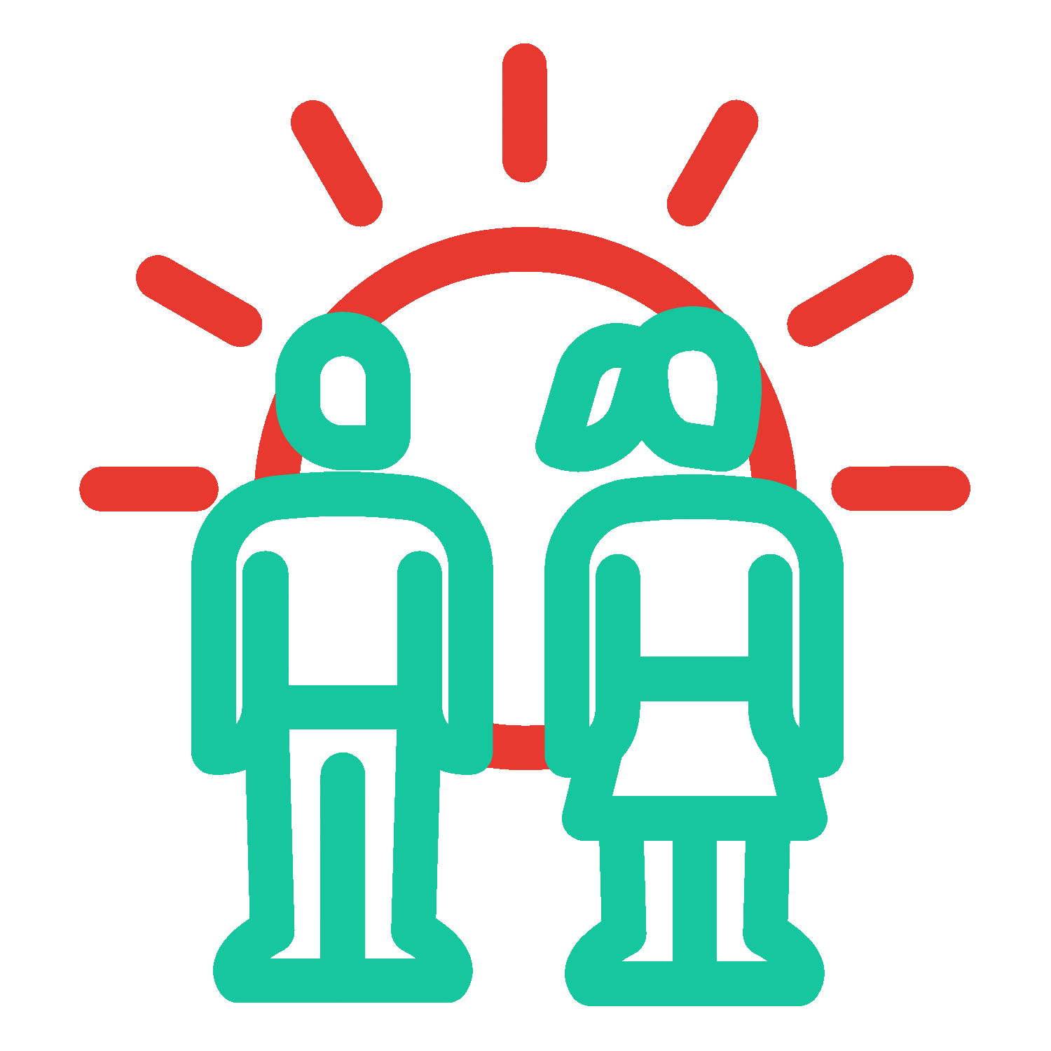 wired-outline-637-girl-boy-standing-sun-happy-connect-2